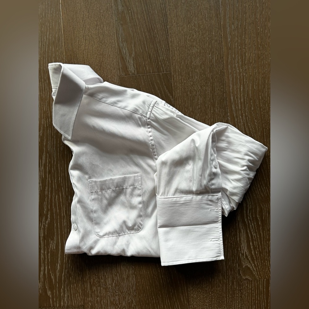 Classic White Button-Up Cuff Link Shirt (French Cuff)